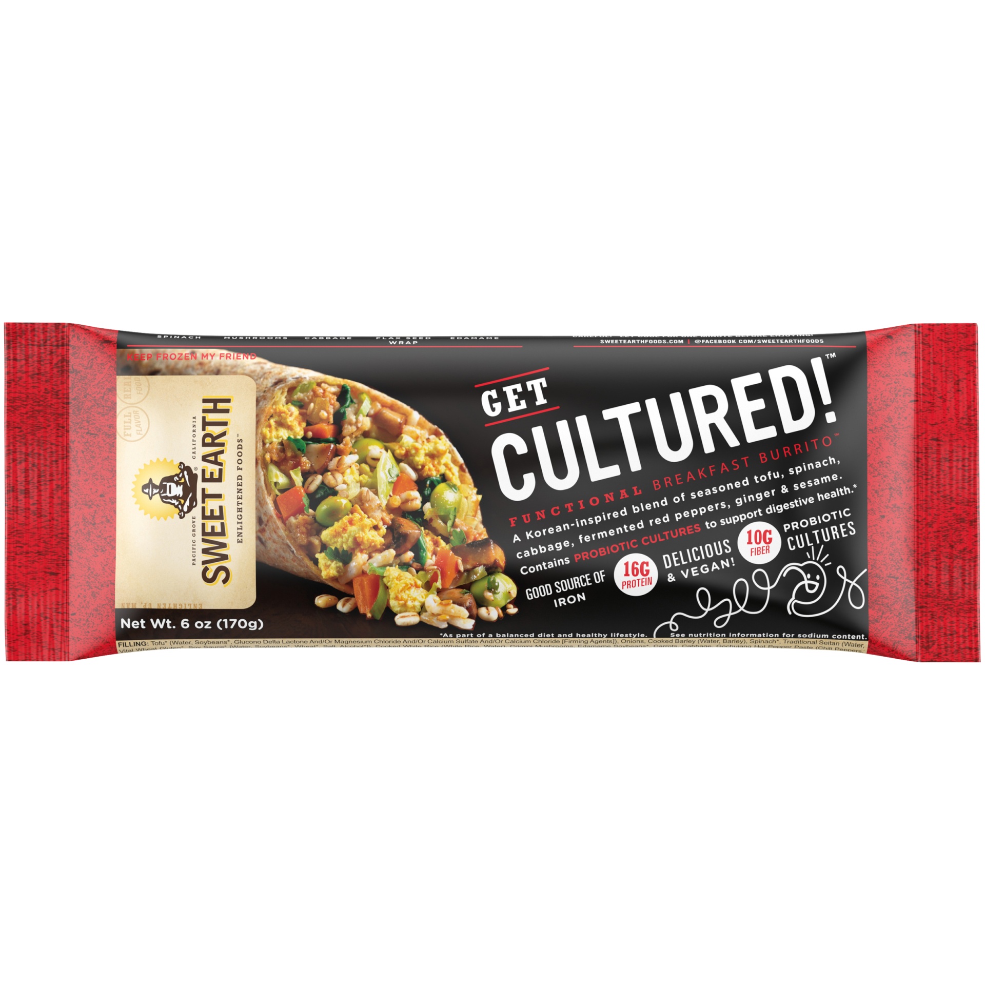 slide 1 of 1, Sweet Earth Get Cultured! Meatless Burrito, 6 oz