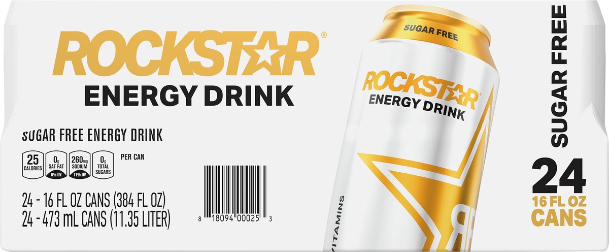 slide 8 of 9, Rockstar Energy Rockstar Sugar-Free Diet Energy Drink, 16 oz
