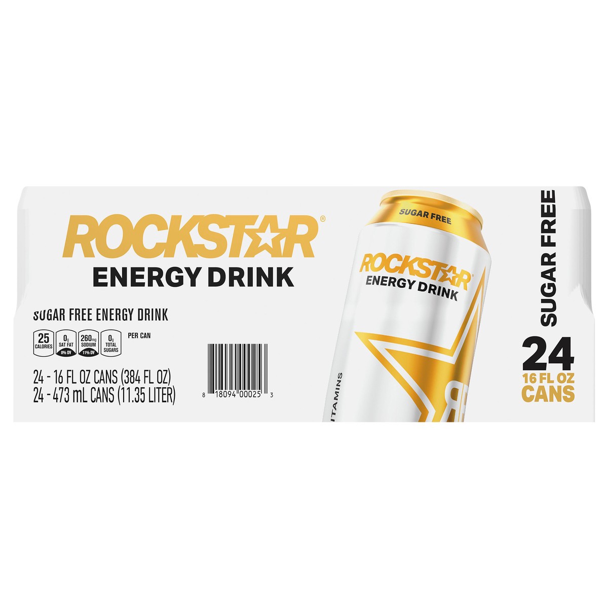 slide 9 of 9, Rockstar Energy Rockstar Sugar-Free Diet Energy Drink, 16 oz