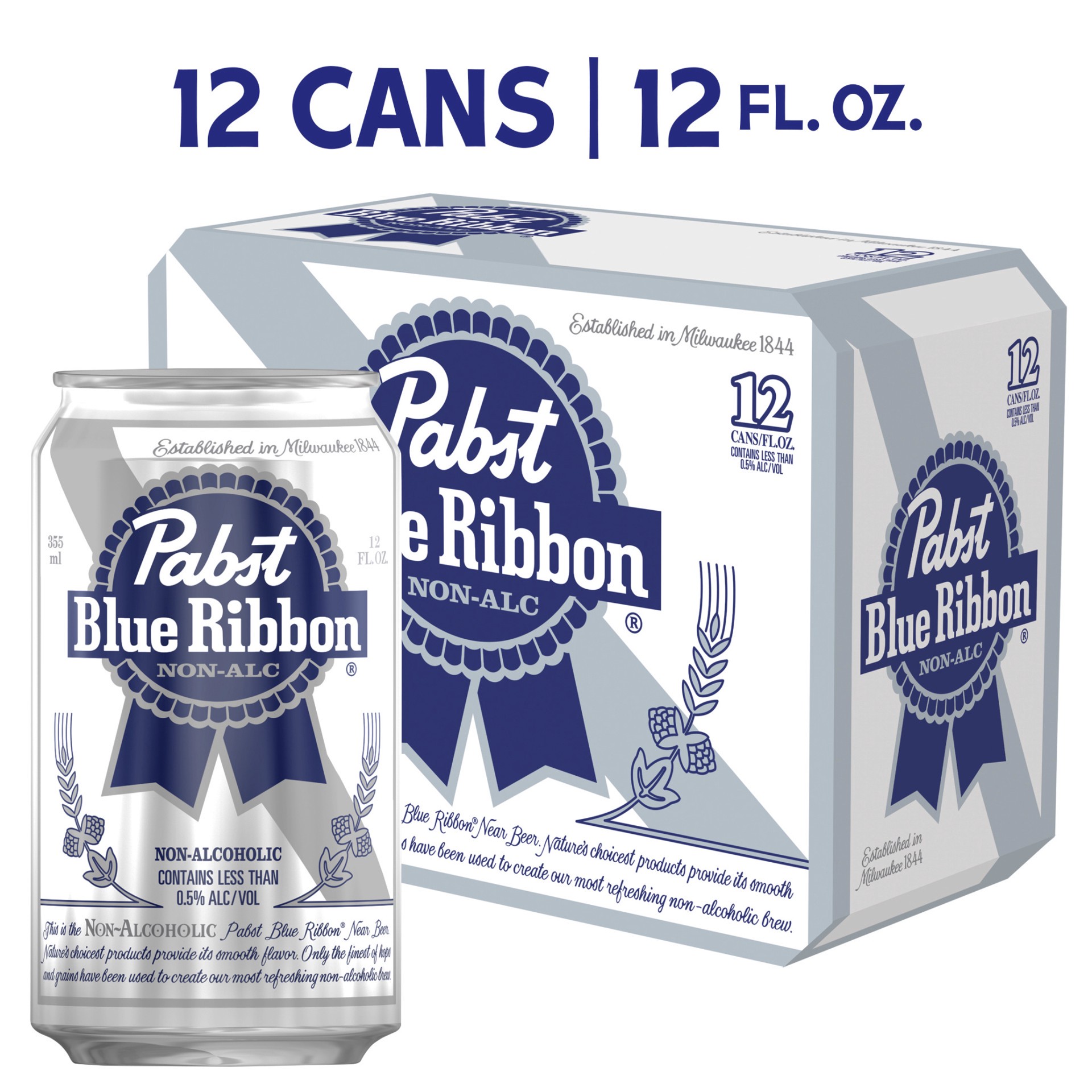 slide 3 of 4, Pabst Non-Alc Beer 12 - 12 fl oz Cans, 12 ct