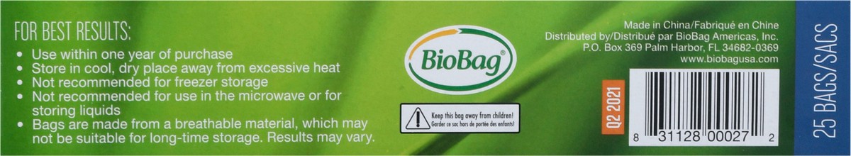 slide 3 of 11, BioBag Biogroupusa, Inc. Biobag Resealable Sandwich Bags, 25 ct