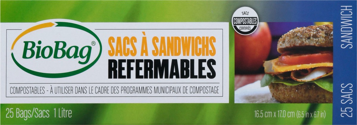 slide 4 of 11, BioBag Biogroupusa, Inc. Biobag Resealable Sandwich Bags, 25 ct