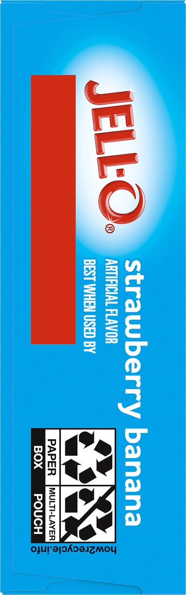 slide 2 of 9, Jell-O Strawberry Banana Artificially Flavored Zero Sugar Low Calorie Gelatin Dessert Mix, Family Size, 0.6 oz Box, 0.6 oz