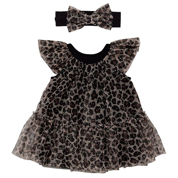 slide 1 of 1, Baby Starters Newborn Cheetah Swing Dress and Headband Set, 1 ct