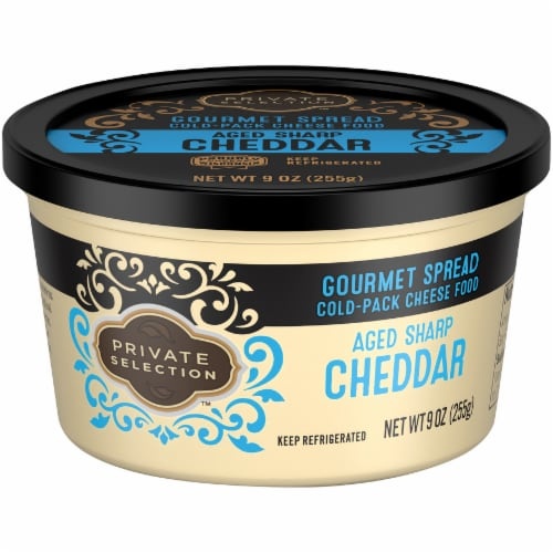 slide 1 of 1, Private Selection Aged Sharp Cheddar Gourmet Spread, 9 oz