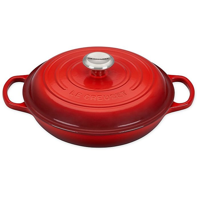 slide 1 of 1, Le Creuset Signature Covered Braiser - Cerise, 2.25 qt