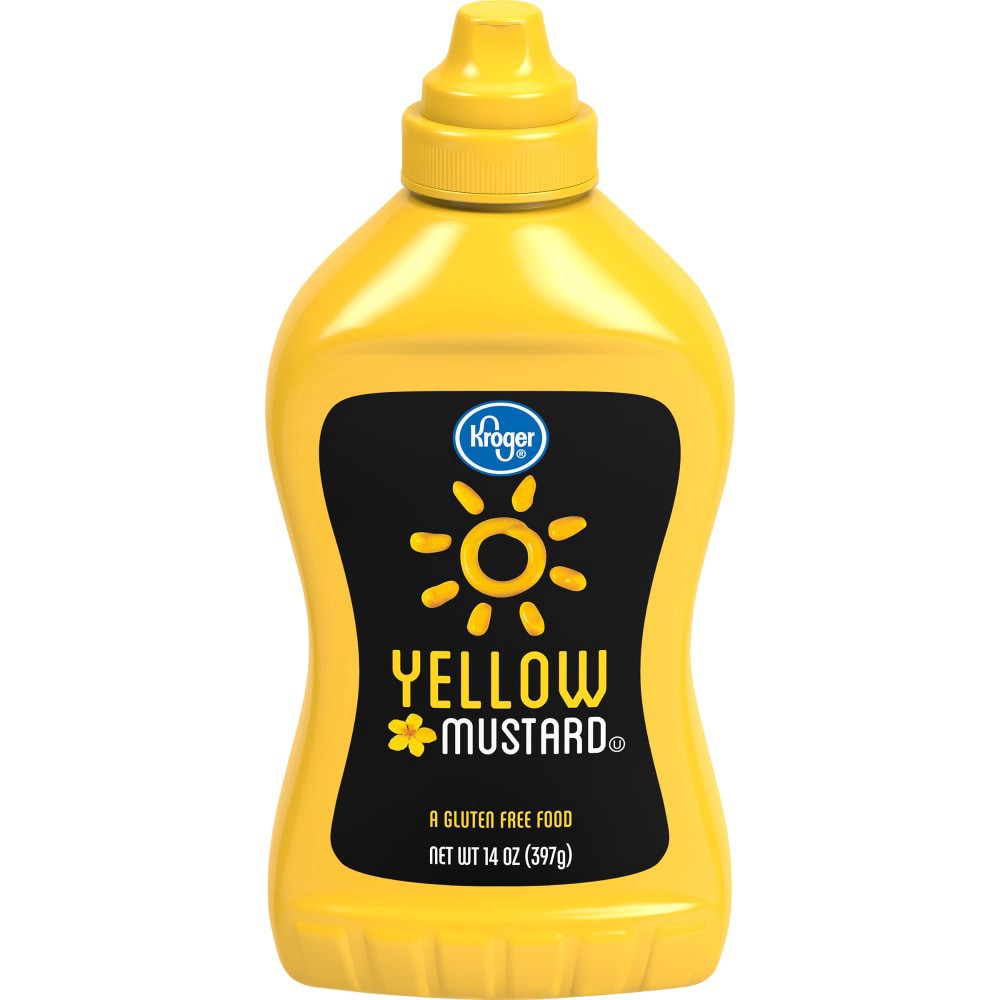 slide 1 of 4, Kroger Yellow Mustard, 14 oz