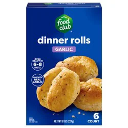 Food Club Garlic Dinner Rolls 6 Each