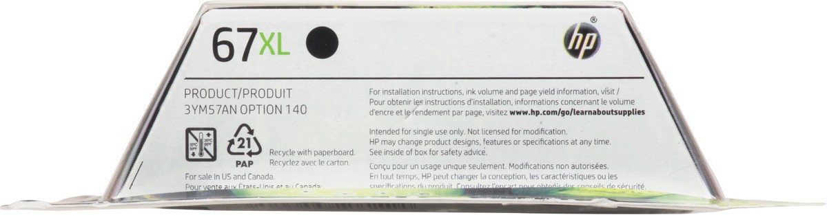 slide 2 of 9, HP 67XL Black Ink Cartridge 1 ea, 1 ct