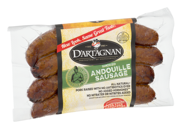 slide 1 of 1, D'Artagnan All Natural Andouille Pork Sausage, 12 oz