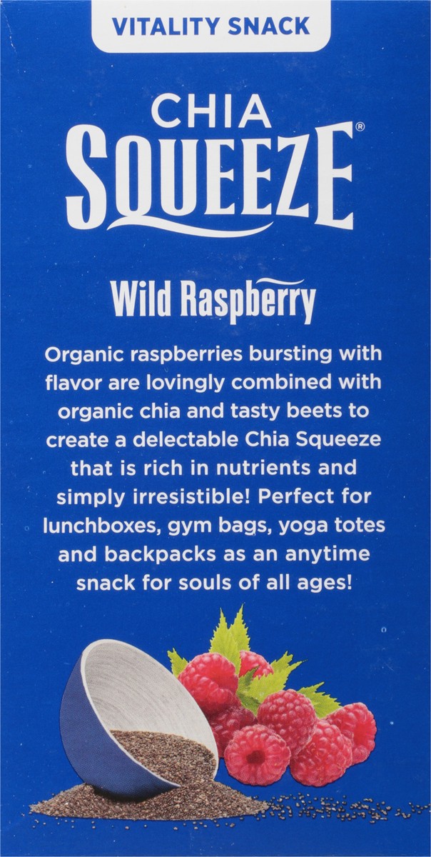 slide 2 of 9, Mama Chia Chia Squeeze Organic Wild Raspberry Vitality Snack 4 - 3.5 oz Pouches, 4 ct