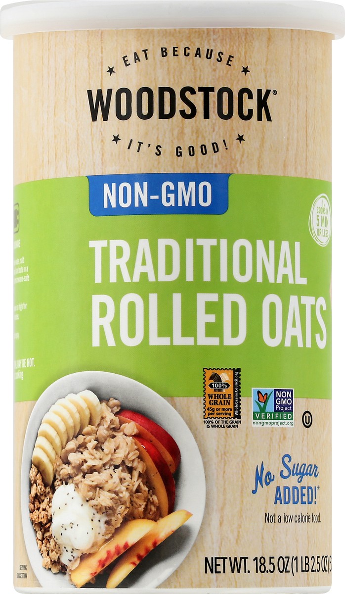 slide 9 of 13, Woodstock Traditional Rolled Oats 18.5 oz, 18.5 oz