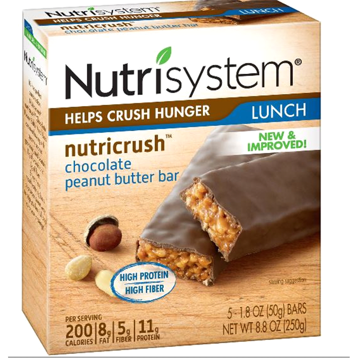 slide 1 of 1, Nutrisystem Nutricrush Chocolate Peanut Butter Bar, 5 ct; 1.8 oz