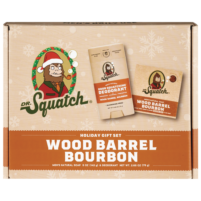 slide 1 of 1, Dr. Squatch Holiday Soap & Deo Gift Pack, Wood Barrel Bourbon, 1 ct