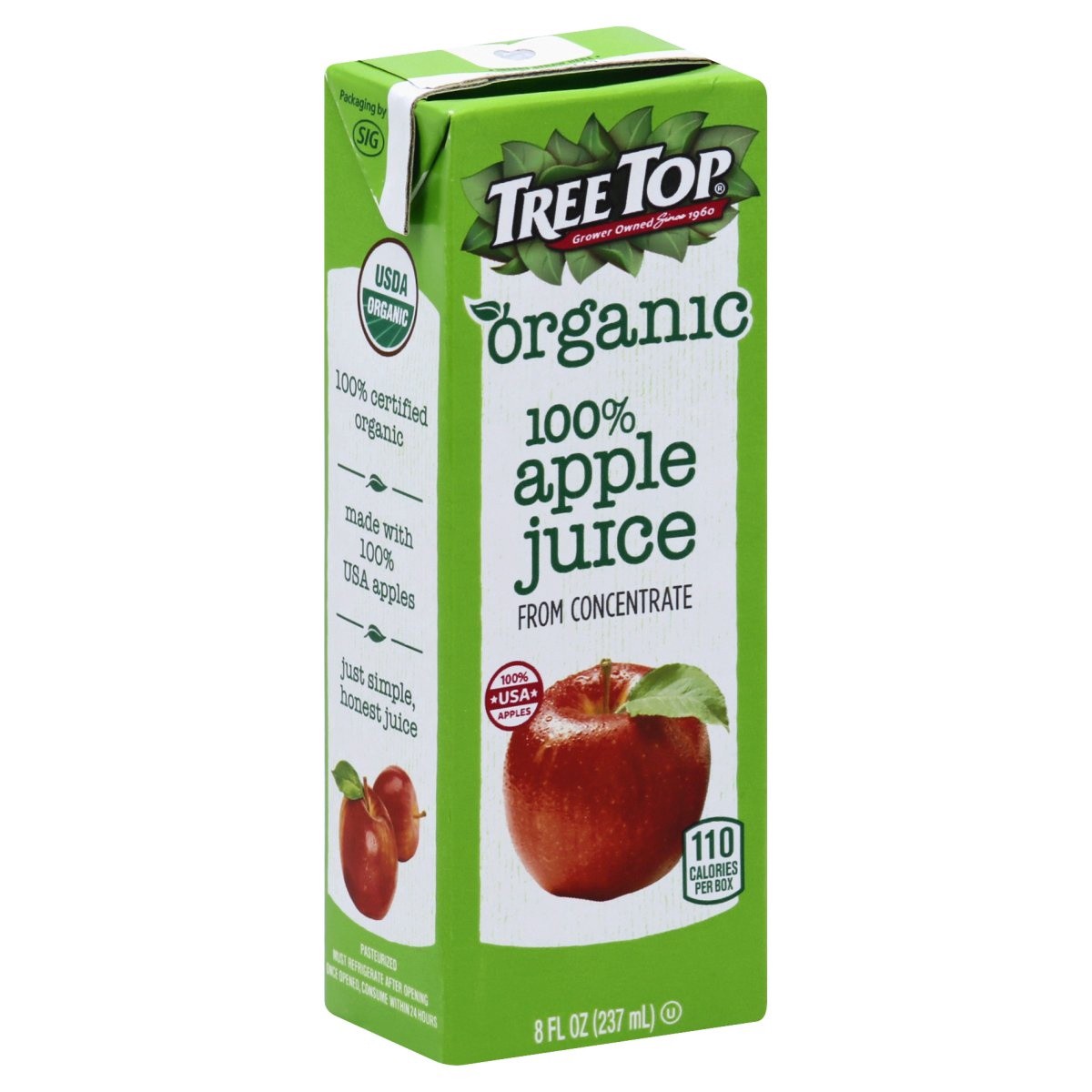 slide 1 of 6, Tree Top Organic 100 Apple Juice Aseptic Pack, 8 fl oz