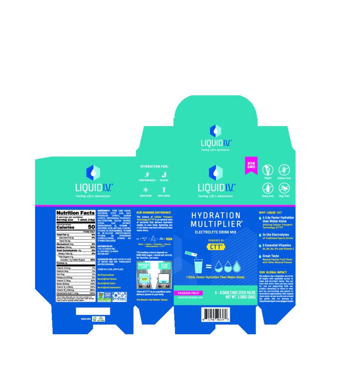 slide 4 of 11, Liquid I.V. Hydration Multiplier Electrolyte Powder Packet Drink Mix, Passion Fruit- 3.38 oz, 6 ct