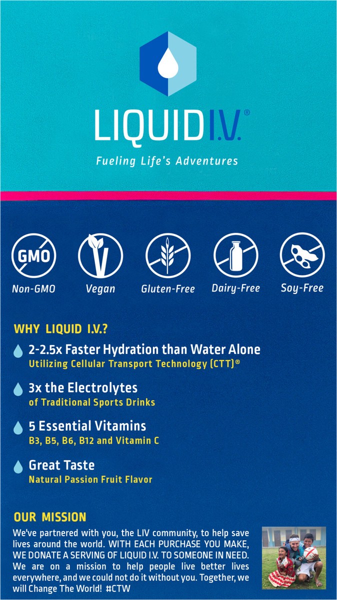 slide 10 of 11, Liquid I.V. Hydration Multiplier Electrolyte Powder Packet Drink Mix, Passion Fruit- 3.38 oz, 6 ct