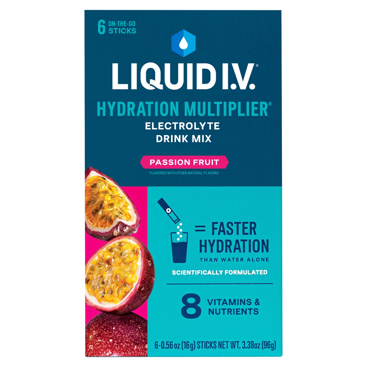 slide 1 of 11, Liquid I.V. Hydration Multiplier - Passion Fruit - Hydration Powder Packets | Electrolyte Powder Drink Mix | Convenient Single-Serving Sticks | Non-GMO | 6 Sticks, 6 ct