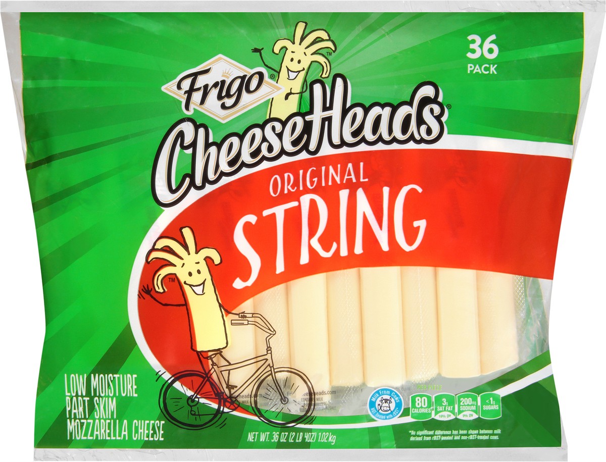 slide 2 of 3, Frigo Cheese Heads Original String Cheese, 36 oz