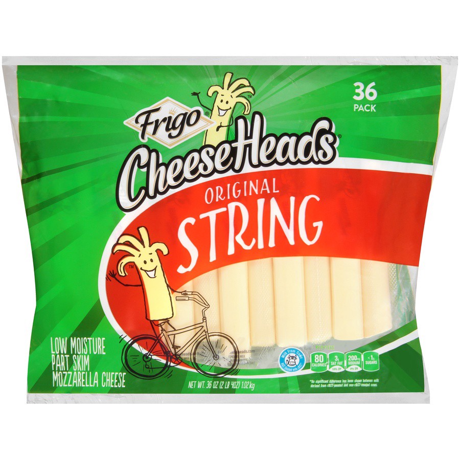 slide 1 of 3, Frigo Cheese Heads Original String Cheese, 36 oz