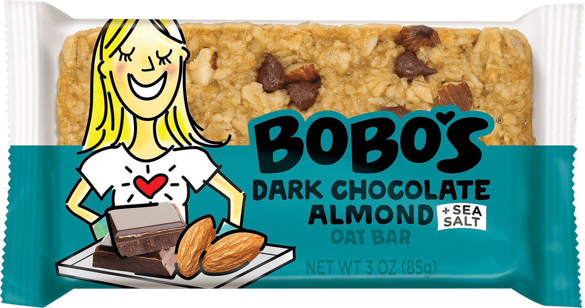 slide 4 of 4, Bobo's Dark Chocolate Almond With Sea Salt Oat Bar, 3 oz