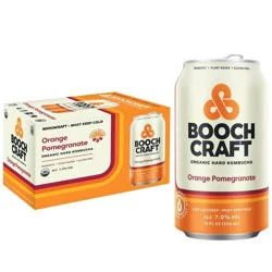 BoochCraft Orange Pomegranate Hard Kombucha - 6 pk / 12 fl oz Cans