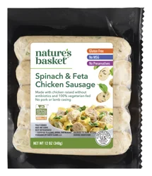 Nature's Basket Chicken Sausage, Spinach & Feta With Garlic