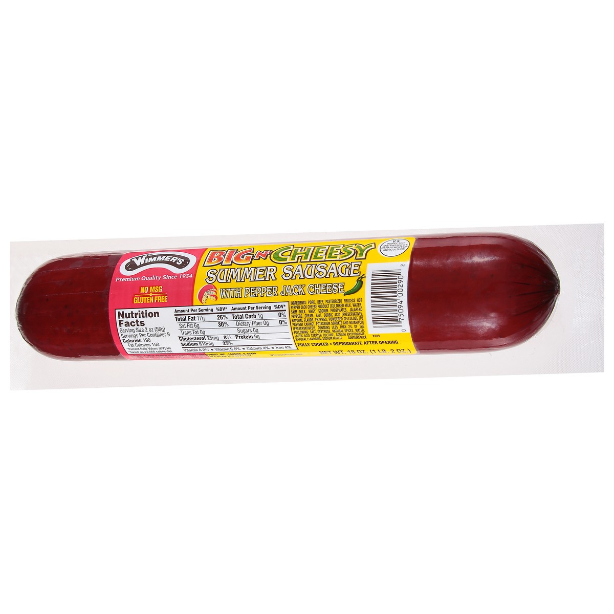 slide 6 of 13, Wimmer's Summer Sausage, 18 oz