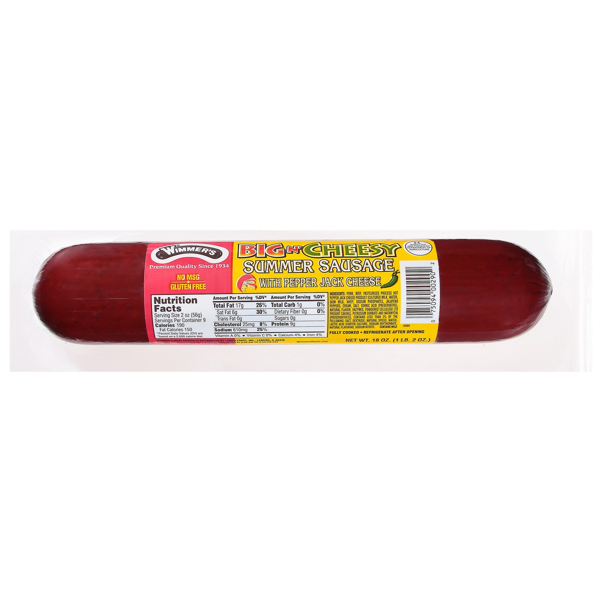 slide 13 of 13, Wimmer's Summer Sausage, 18 oz