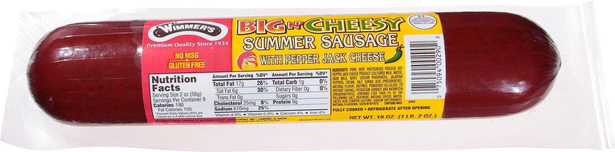 slide 12 of 13, Wimmer's Summer Sausage, 18 oz