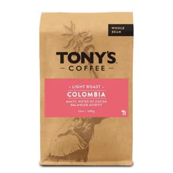 Tony's Coffee Colombia Supremo Medium Roast Whole Bean Coffee- 12 oz