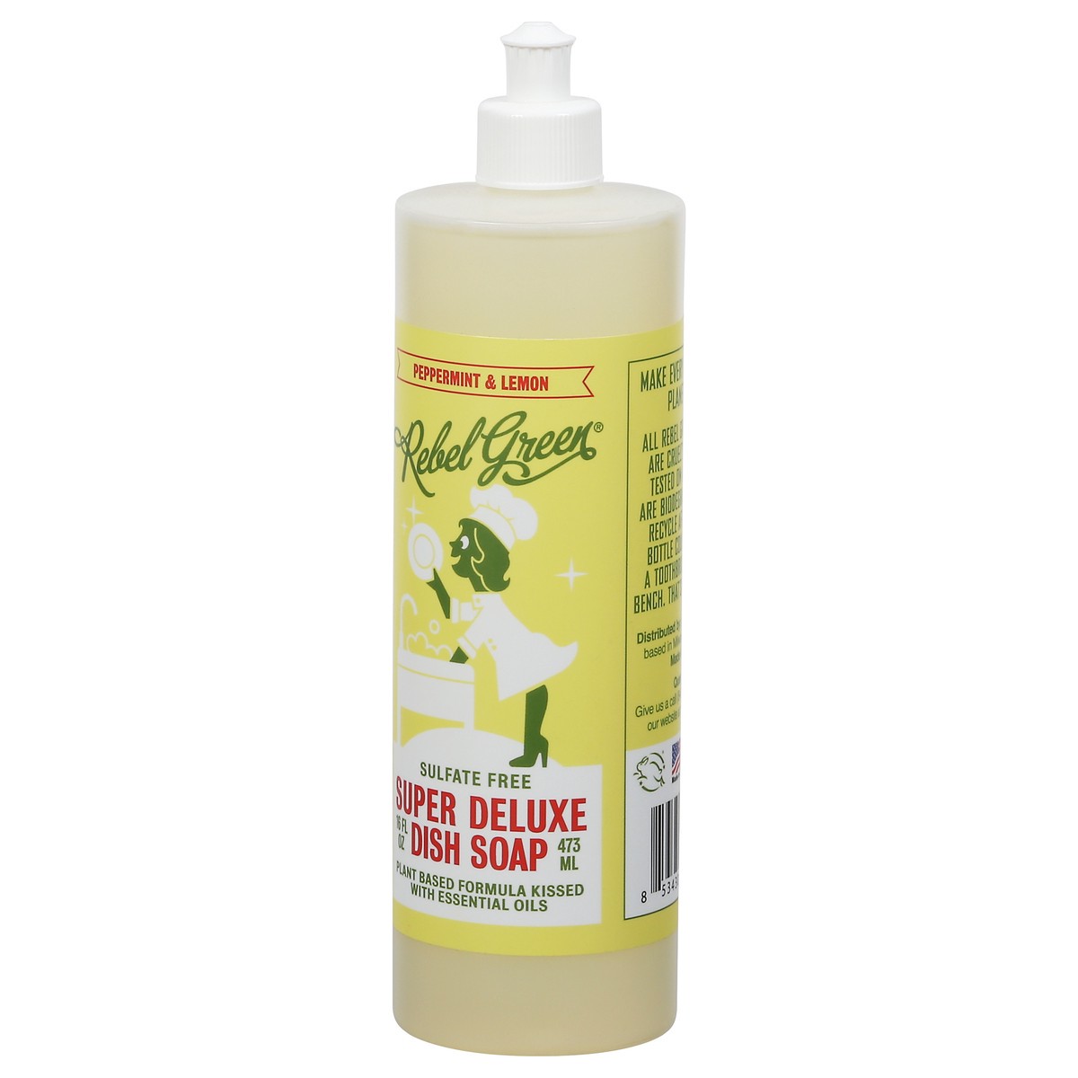 slide 2 of 12, Rebel Green Sulfate Free Super Deluxe Peppermint & Lemon Dish Soap 16 fl oz, 16 fl oz