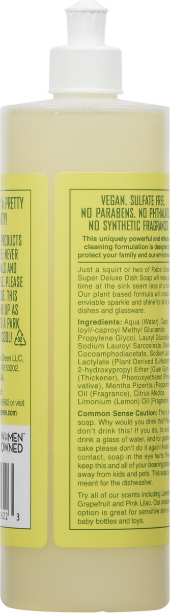 slide 5 of 12, Rebel Green Sulfate Free Super Deluxe Peppermint & Lemon Dish Soap 16 fl oz, 16 fl oz