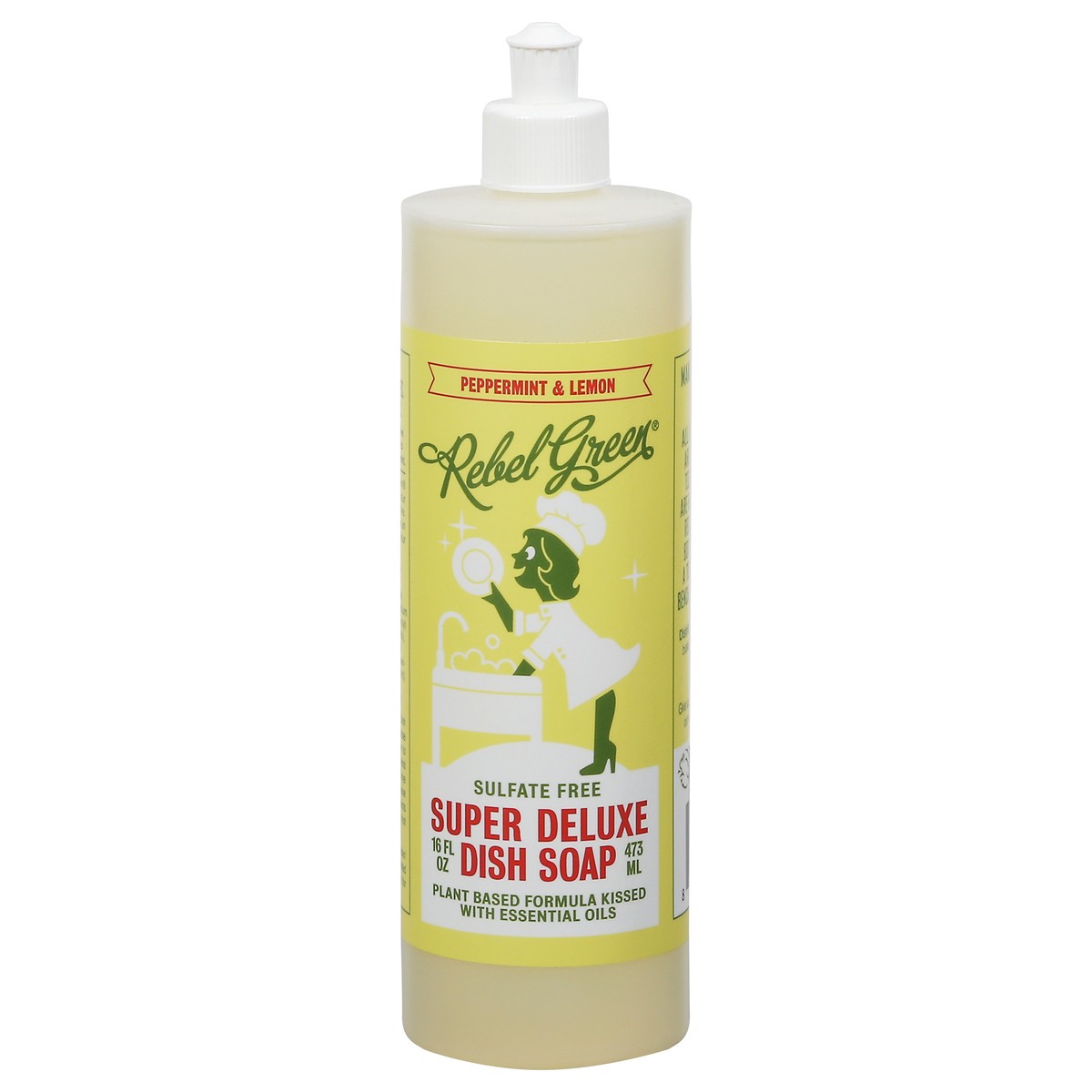 slide 7 of 12, Rebel Green Sulfate Free Super Deluxe Peppermint & Lemon Dish Soap 16 fl oz, 16 fl oz