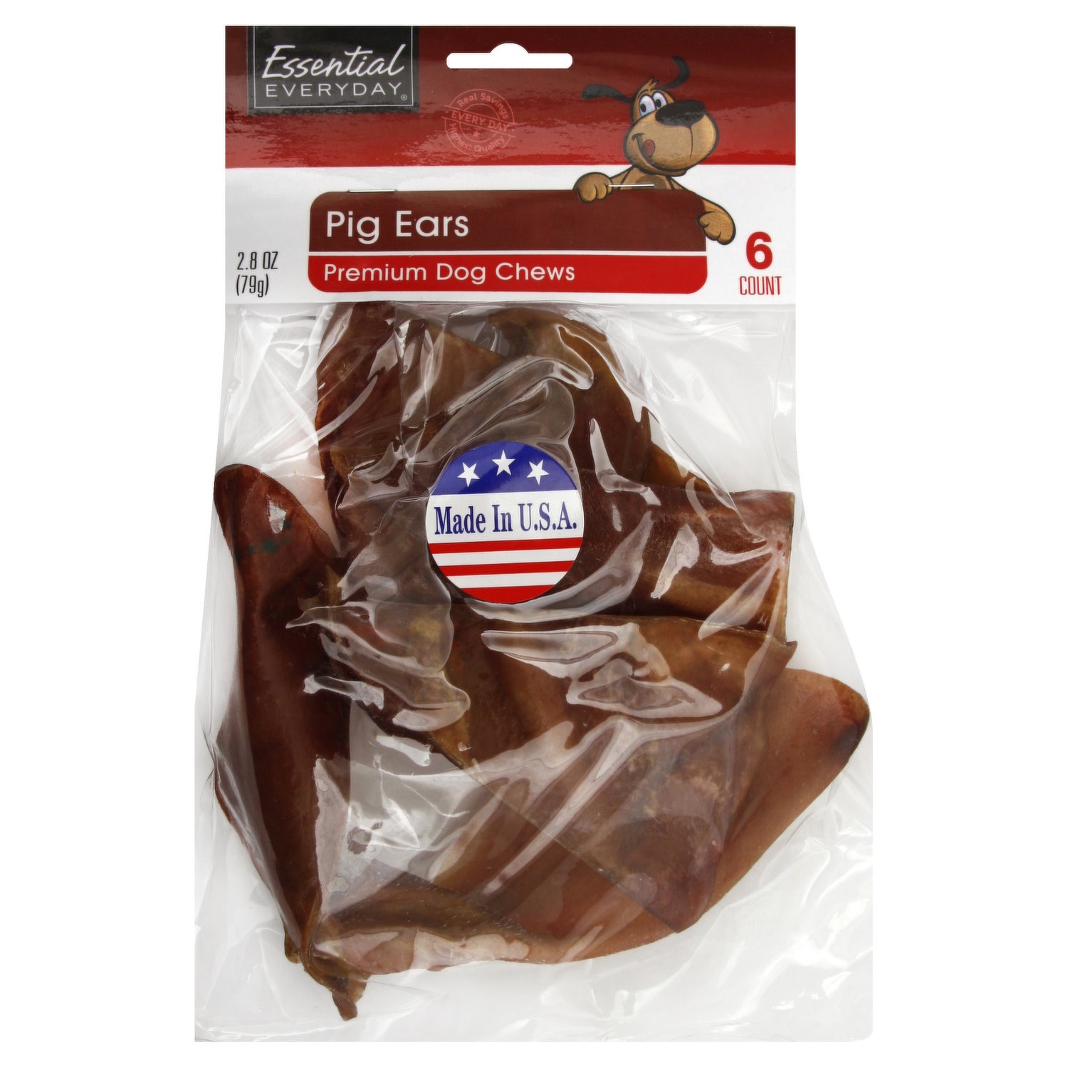 slide 1 of 6, Essential Everyday Pig Ears, 6 ct