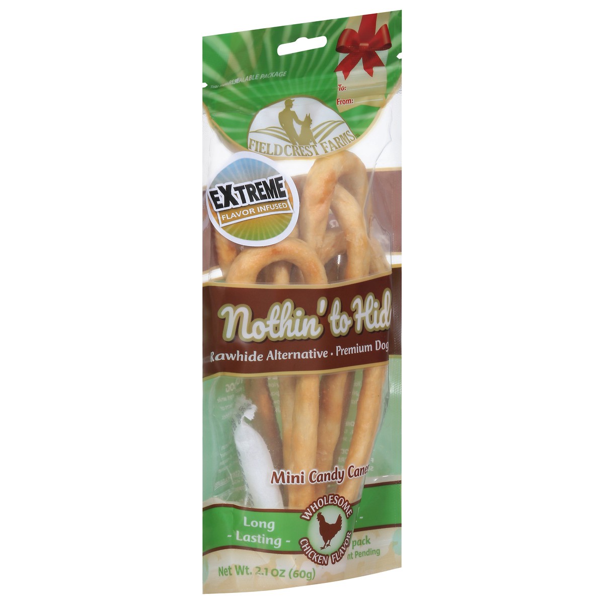 slide 4 of 9, Fieldcrest Farms Nothin' To Hide Mini Candy Cane Dog Chews, 6 ct; 2.1 oz