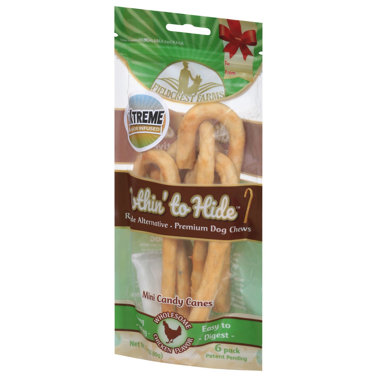 slide 9 of 9, Fieldcrest Farms Nothin' To Hide Mini Candy Cane Dog Chews, 6 ct; 2.1 oz