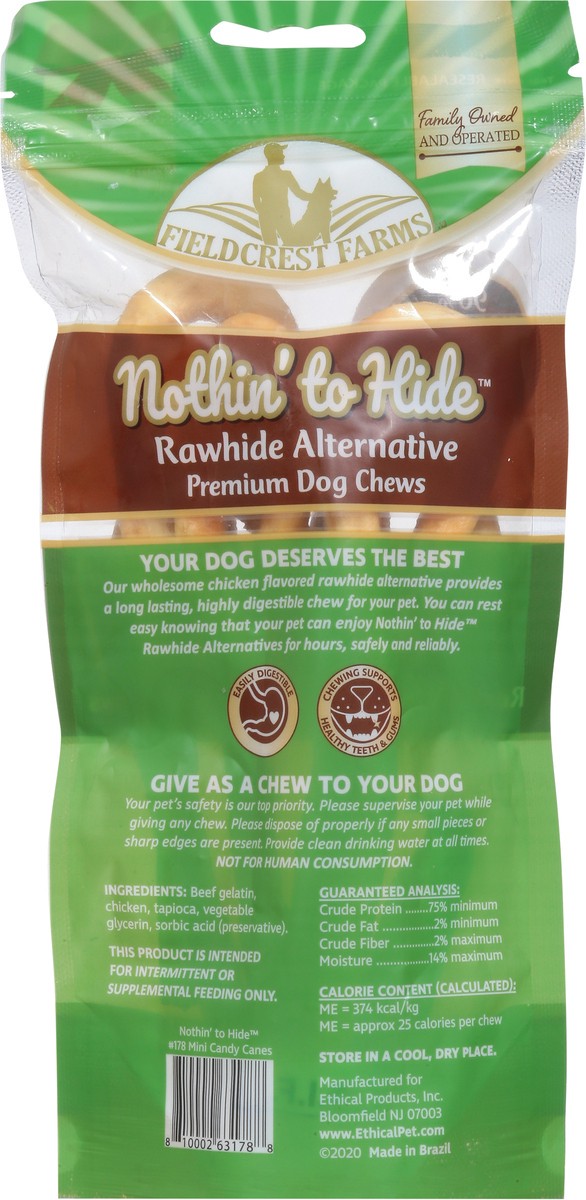 slide 3 of 9, Fieldcrest Farms Nothin' To Hide Mini Candy Cane Dog Chews, 6 ct; 2.1 oz