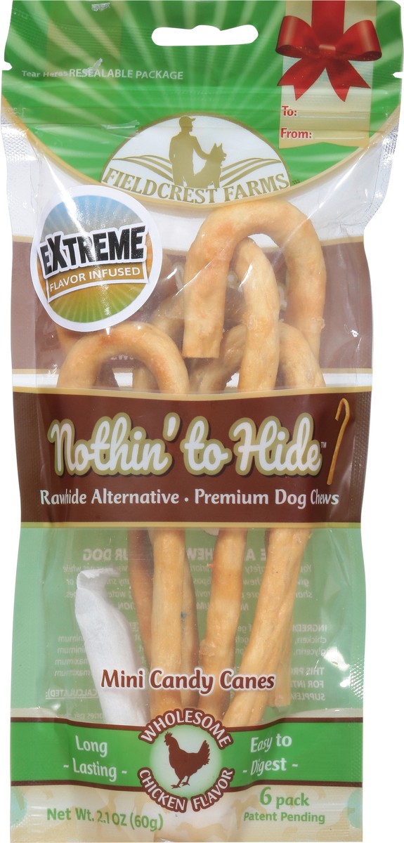 slide 7 of 9, Fieldcrest Farms Nothin' To Hide Mini Candy Cane Dog Chews, 6 ct; 2.1 oz