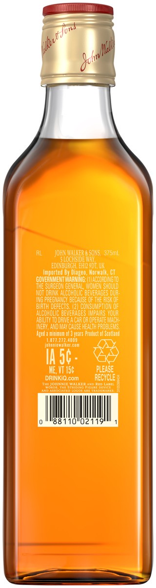 slide 4 of 5, Johnnie Walker Red Label Blended Scotch Whisky, 375 mL, 375 ml