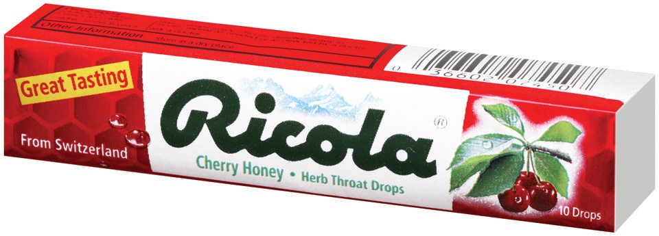 slide 3 of 3, Ricola Cherry Cough Drops, 10 ct