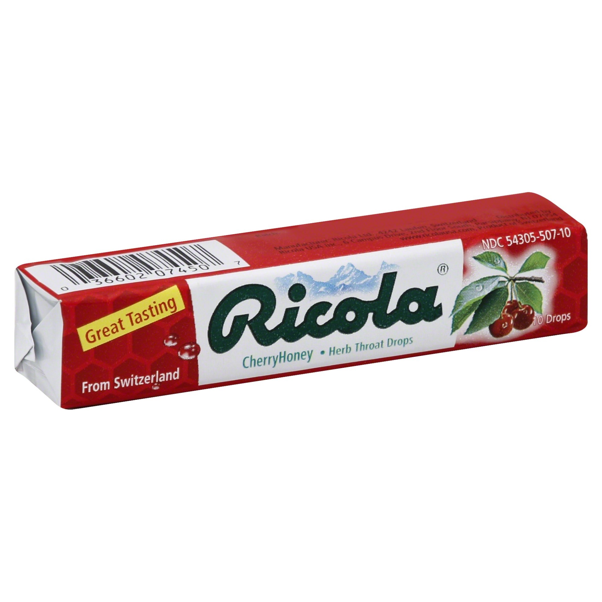 slide 1 of 3, Ricola Cherry Cough Drops, 10 ct