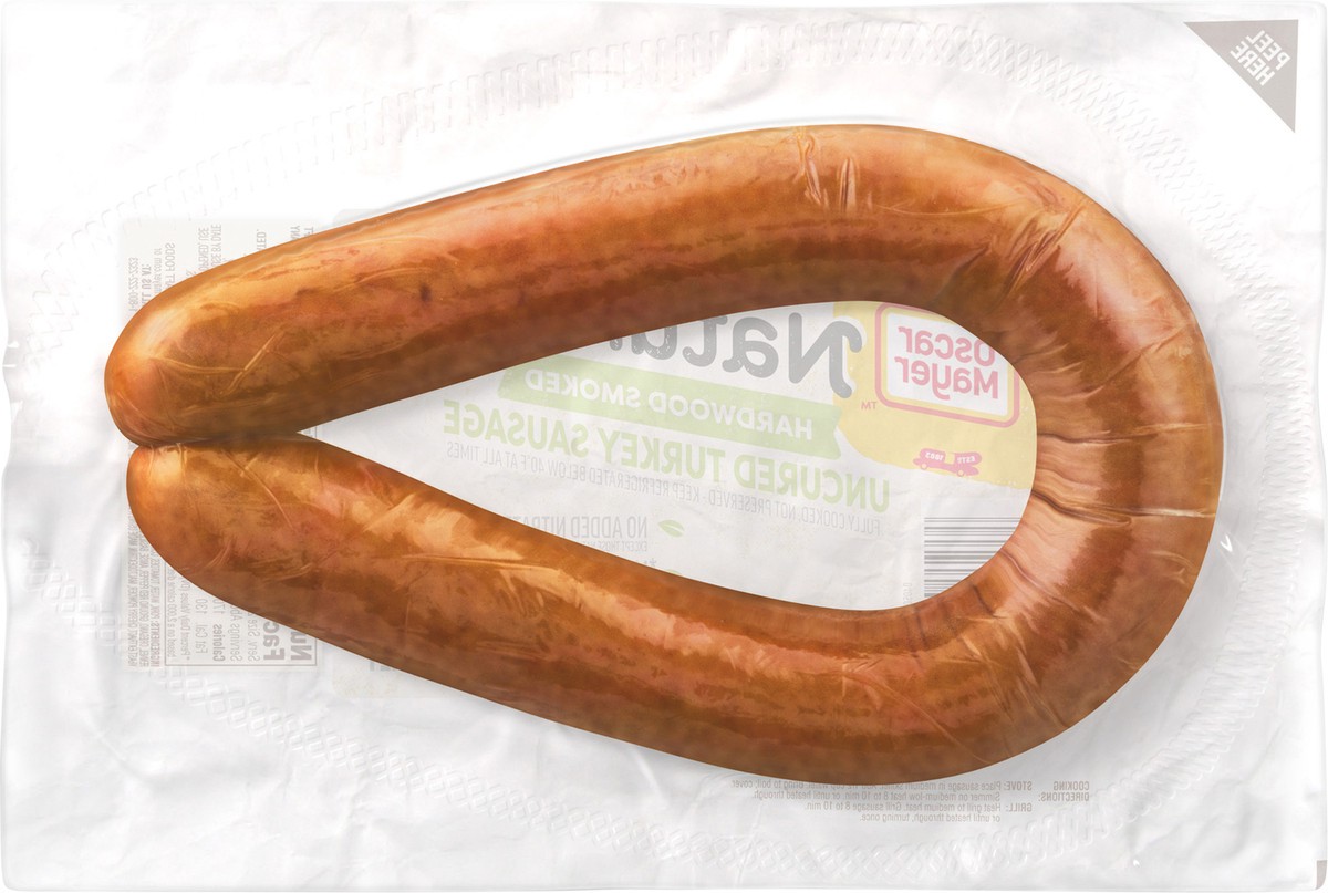 slide 9 of 9, Oscar Mayer Selects Natural Hardwood Smoked Uncured Turkey Sausage, 13 oz. Pack, 13 oz