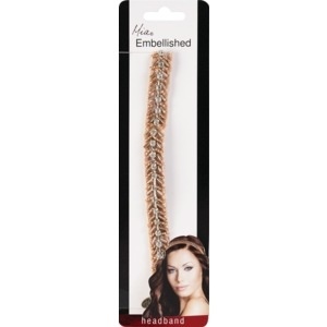 slide 1 of 1, Mia Embellished Headband, Tan, 1 ct