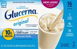Glucerna Value Size Original Homemade Vanilla Shake 16 Bottles - 16 ct