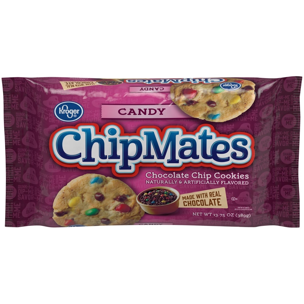 slide 1 of 1, Kroger Chipmates Candy Chocolate Chip Cookies, 13.75 oz