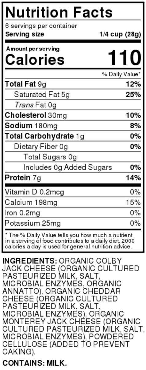 slide 9 of 9, Full Circle Market Organic,Mexican Style Blend Finely Shredded Cheese, 6 oz