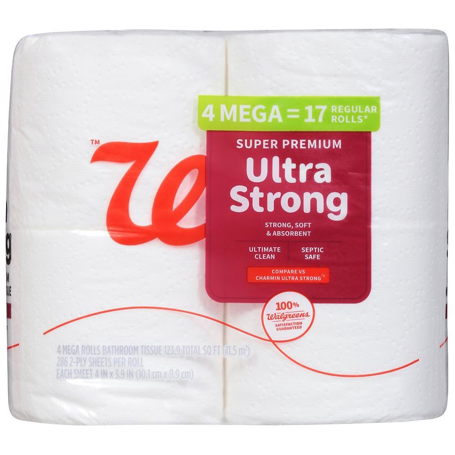 slide 1 of 1, Walgreens Super Premium Ultra Strong Bath Tissue, 4 ct
