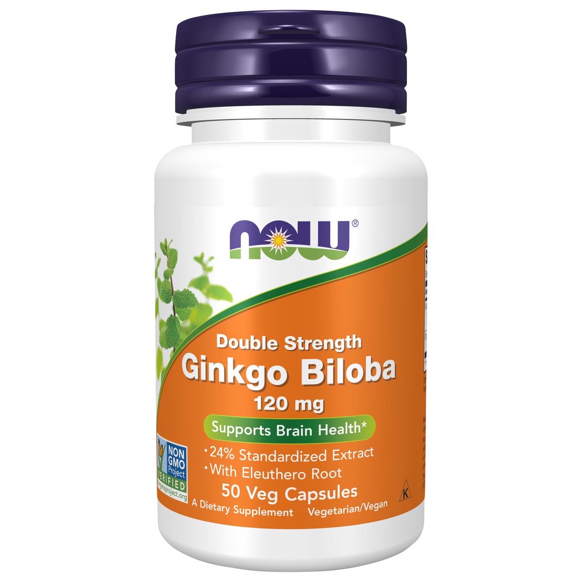 slide 1 of 5, NOW Ginkgo Biloba, Double Strength 120 mg - 50 Veg Capsules, 50 ct