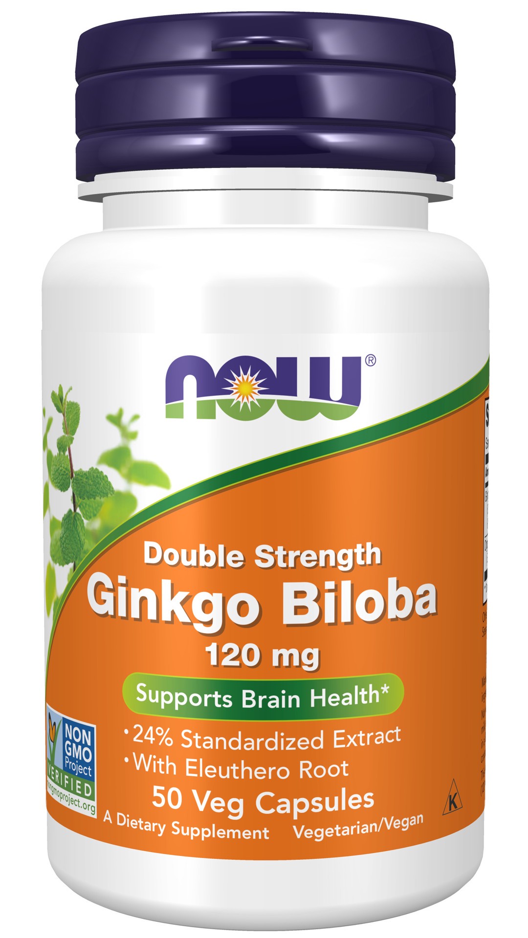 slide 1 of 5, NOW Ginkgo Biloba, Double Strength 120 mg - 50 Veg Capsules, 50 ct